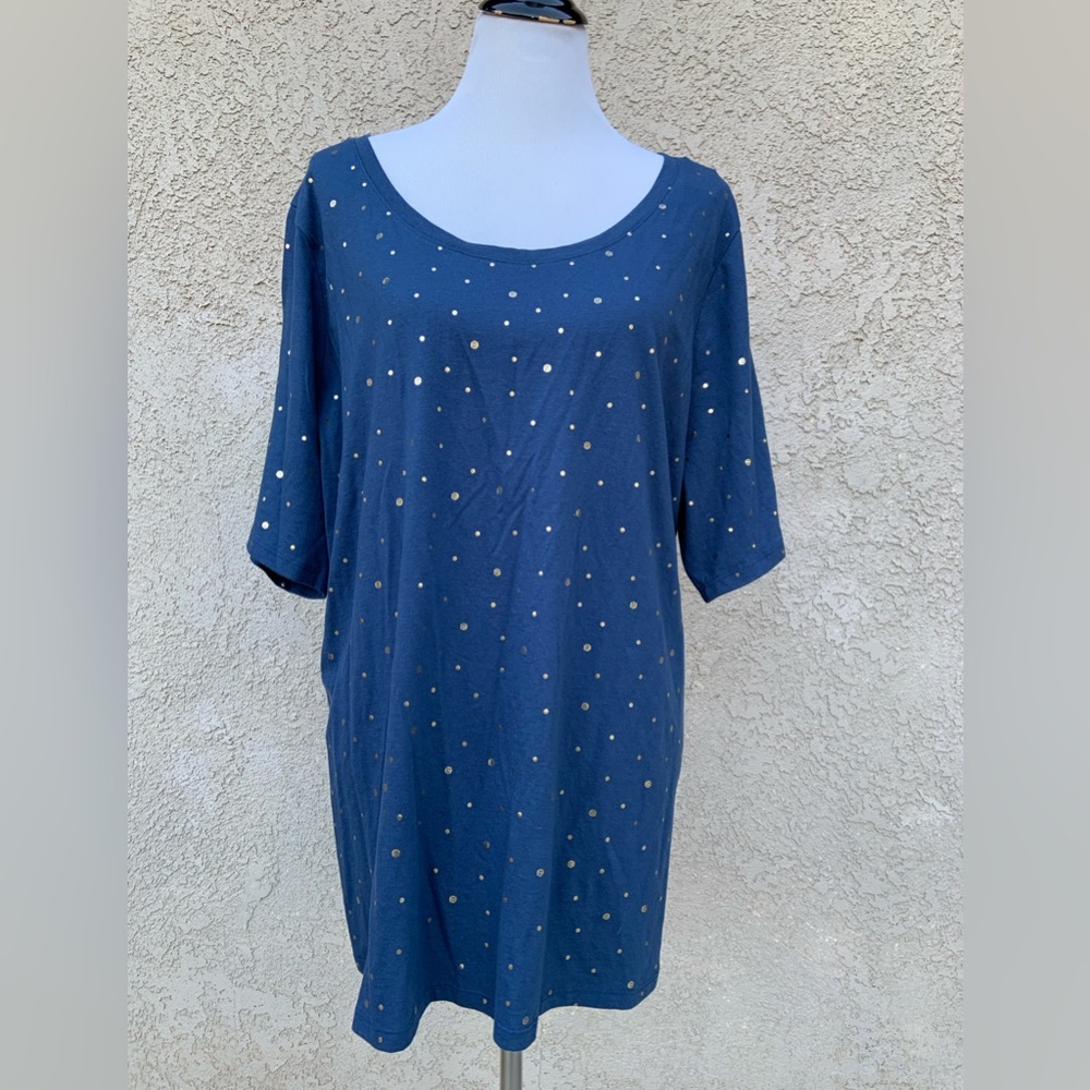 NWOT Lane Bryant Studded Blue Tee Dress or Tunic - Size 22/24